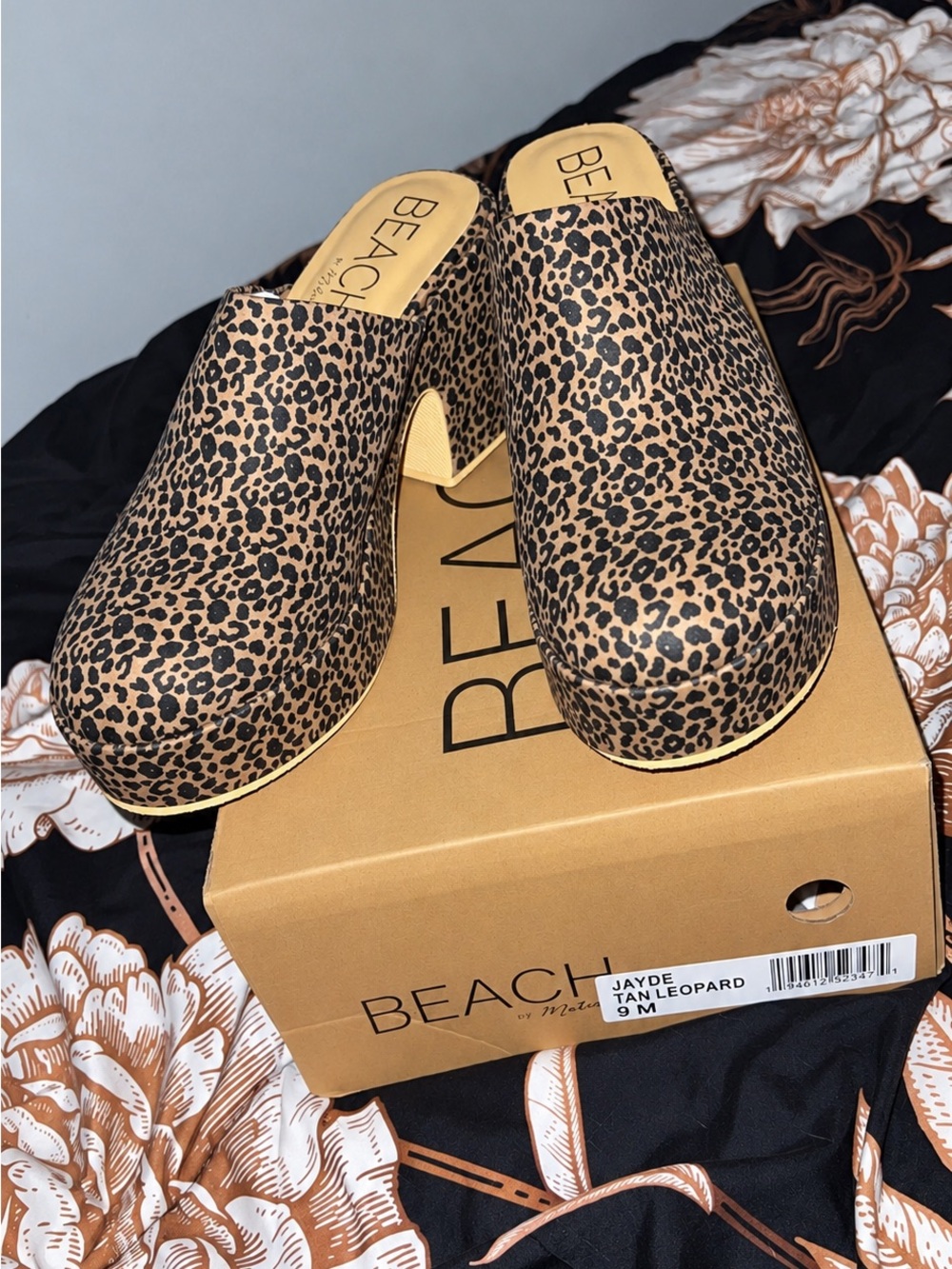 Jayde Tan Leopard Clog Mules - Women's Size 9